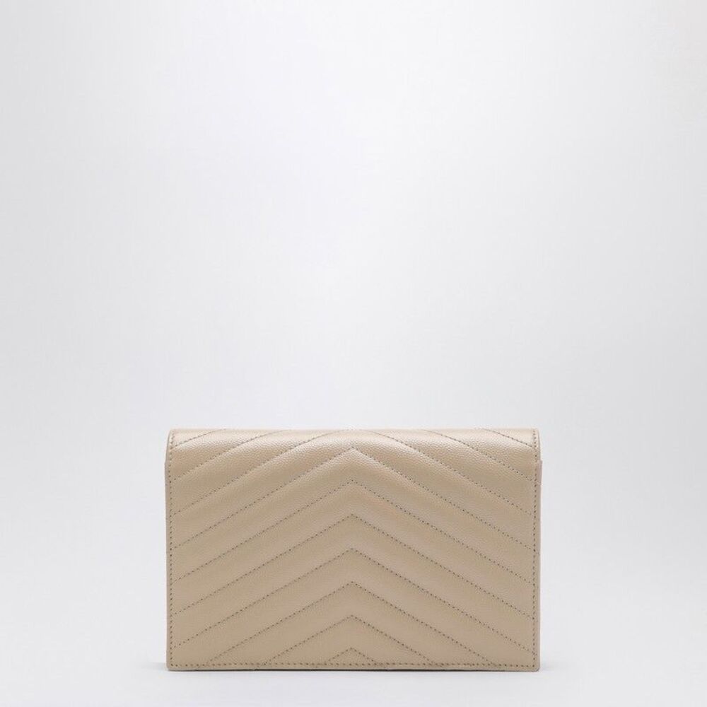 Saint Laurent Cassandre Dark Beige Envelope Chain Clutch Bag - Picture 4 of 6